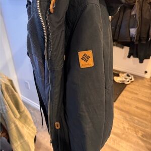 Columbia Dark Blue Jacket with Tan Accents